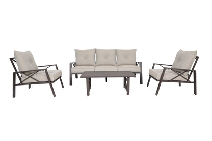 Modern Muse 4 pcs Aluminum Patio Sofa set with Cushion,KD