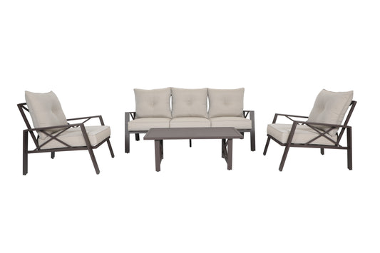 Modern Muse 4 pcs Aluminum Patio Sofa set with Cushion,KD