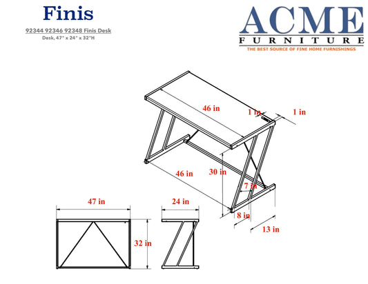 Finis Desk in Weathered Oak  Chrome 92344