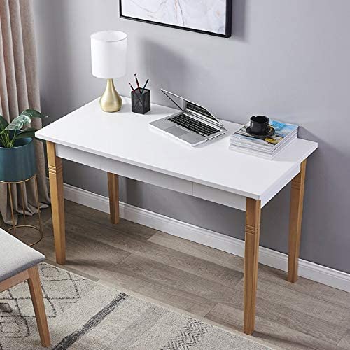 Home Office Desk Large Computer Desk Study Desk Writing Table Workstation with Solid Wood Legs  1 Drawer