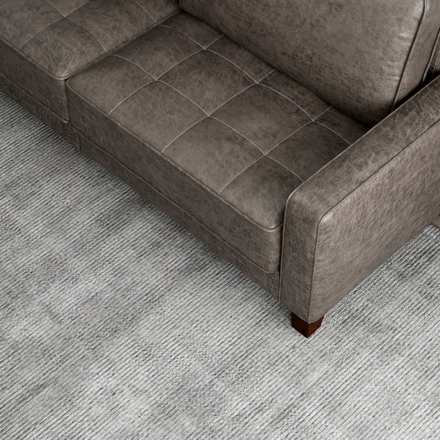 High elastic sponge two-seat sofa(Gray)