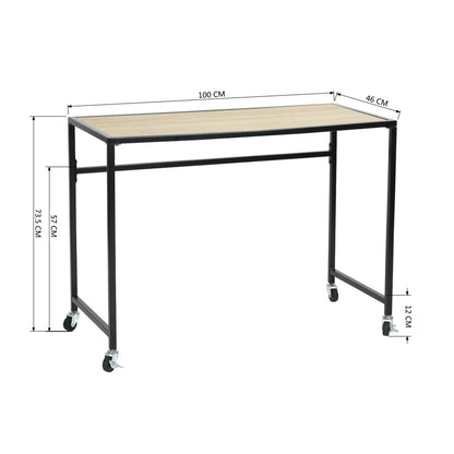Wooden Top Console Table, with Lockable Wheels