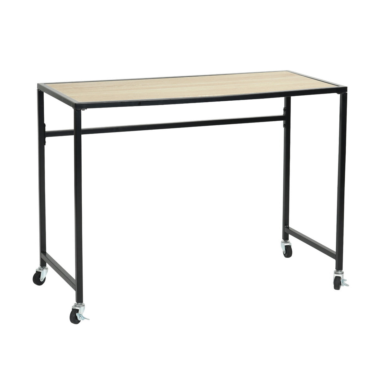 Wooden Top Console Table, with Lockable Wheels