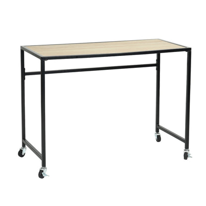 Wooden Top Console Table, with Lockable Wheels