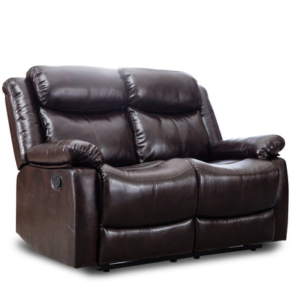 PU Leather Reclining Living Room Sofa Set, Manual Loveseat for Living Room （Recliner Loveseat）