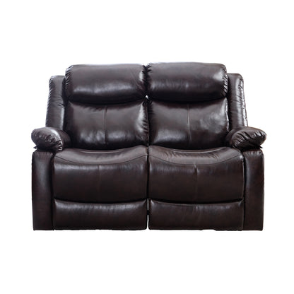 PU Leather Reclining Living Room Sofa Set, Manual Loveseat for Living Room （Recliner Loveseat）