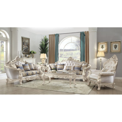 Gorsedd Chair & 1 Pillow in Fabric & Antique White 52442