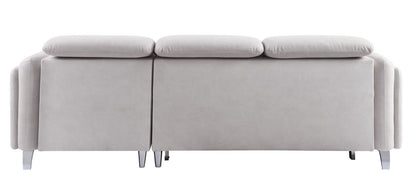 Reyes Sectional Sofa w/Sleeper, Beige Nubuck 56040