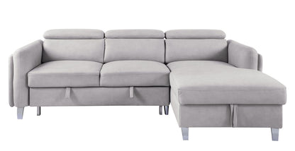 Reyes Sectional Sofa w/Sleeper, Beige Nubuck 56040