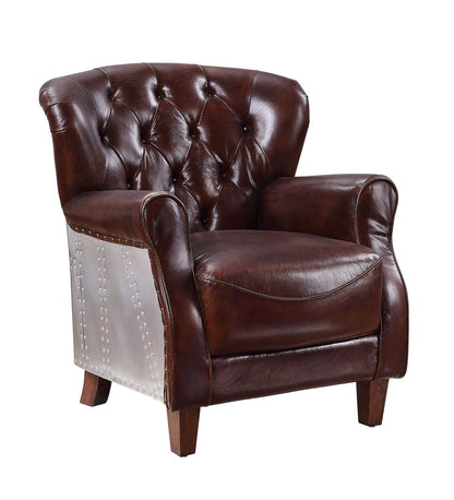 Brancaster Accent Chair, Vintage Brown & Aluminum 59830