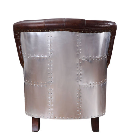 Brancaster Accent Chair, Vintage Brown & Aluminum 59830