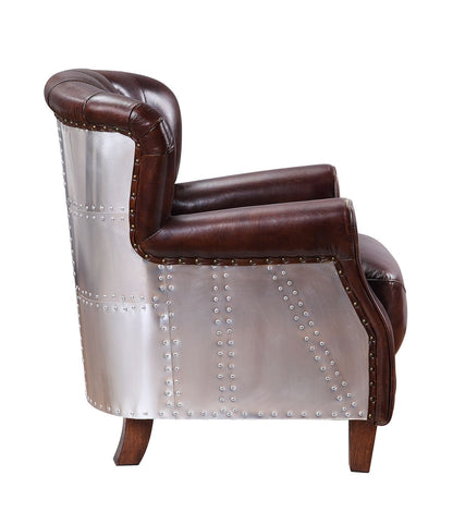 Brancaster Accent Chair, Vintage Brown & Aluminum 59830