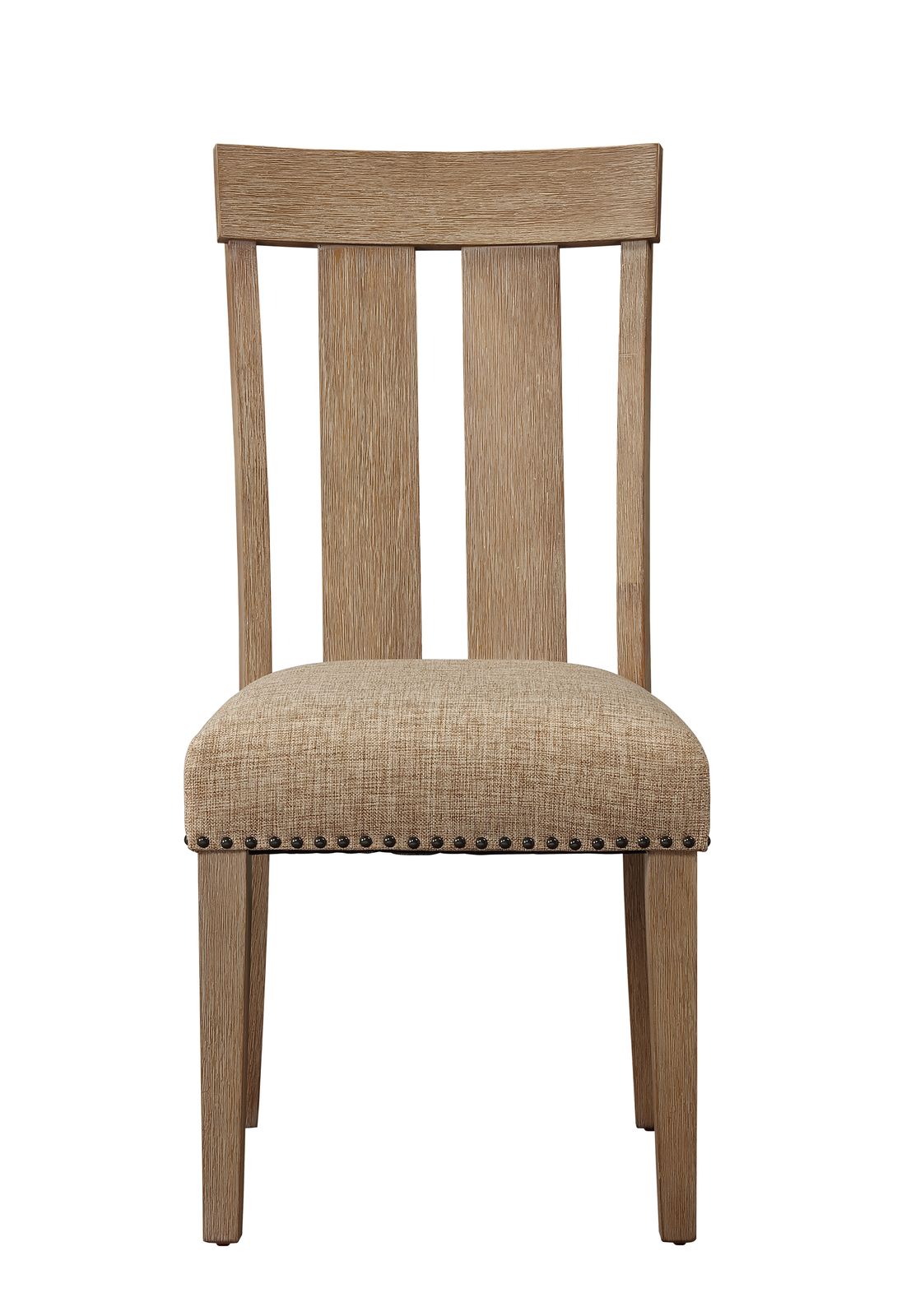 Nathaniel Side Chair (Set-2), Slatted Back, Fabric & Maple (2Pc/1Ctn) 62332