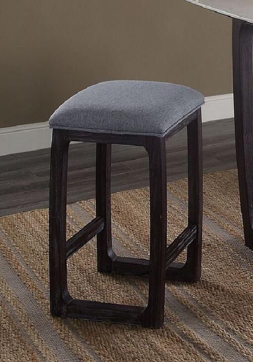 Razo Counter Height Stool (1Pc), Fabric & Weathered Espresso 72937