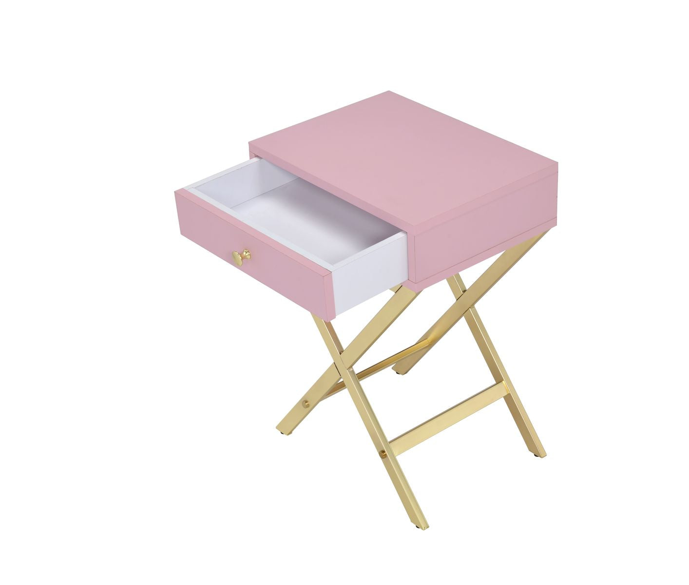 Coleen Side Table, Pink & Gold 82698