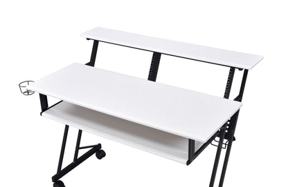 Suitor Computer Desk, White & Black 92902