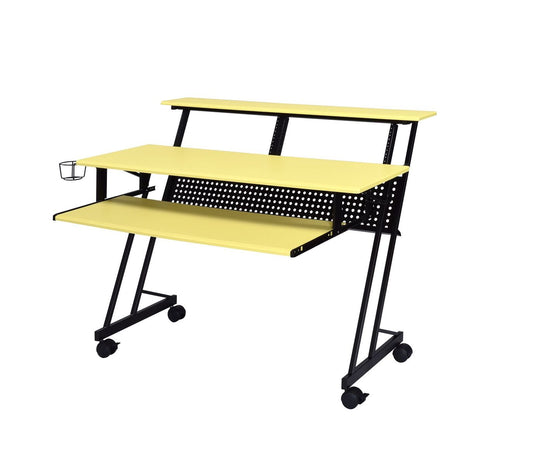 Suitor Computer Desk, Yellow & Black 92904