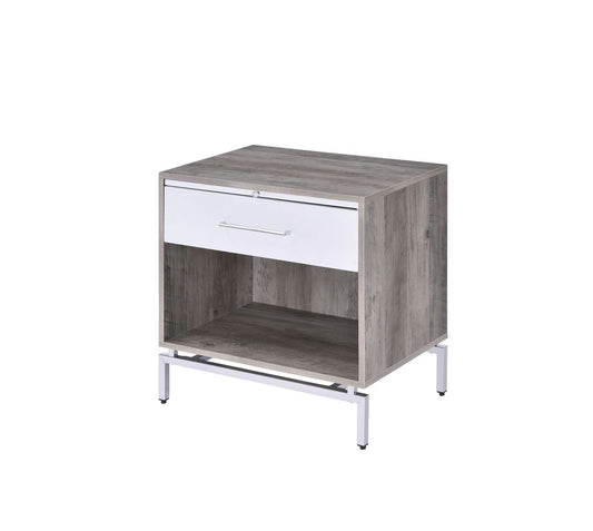 Cistus Accent Table, Weathered Gray Oak & White 97555