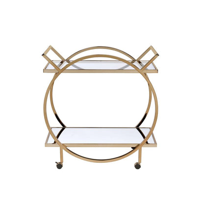 Traverse Serving Cart, Champagne & Mirrored 98295