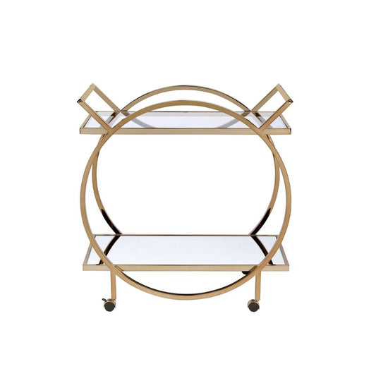 Traverse Serving Cart, Champagne & Mirrored 98295