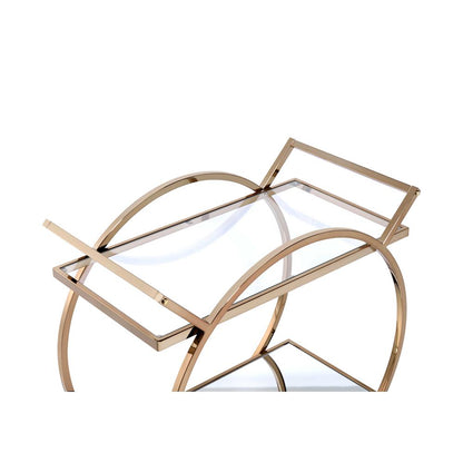 Traverse Serving Cart, Champagne & Mirrored 98295