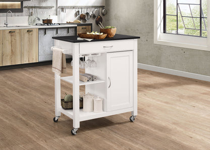 Ottawa Kitchen Cart, Black & White 98320