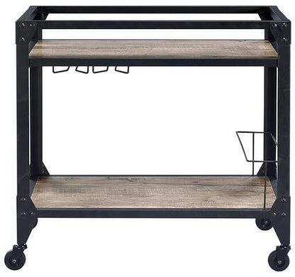 Jorgensen Serving Cart, Rustic Oak & Charcoal 98355