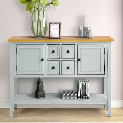 Cambridge Series Buffet Sideboard Console Table with Bottom Shelf (Lime White)