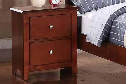 Bedroom Nightstand Cherry Color Wooden 2 Drawers Table Bed Side Table